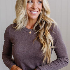Frankie long sleeve tee in walnut