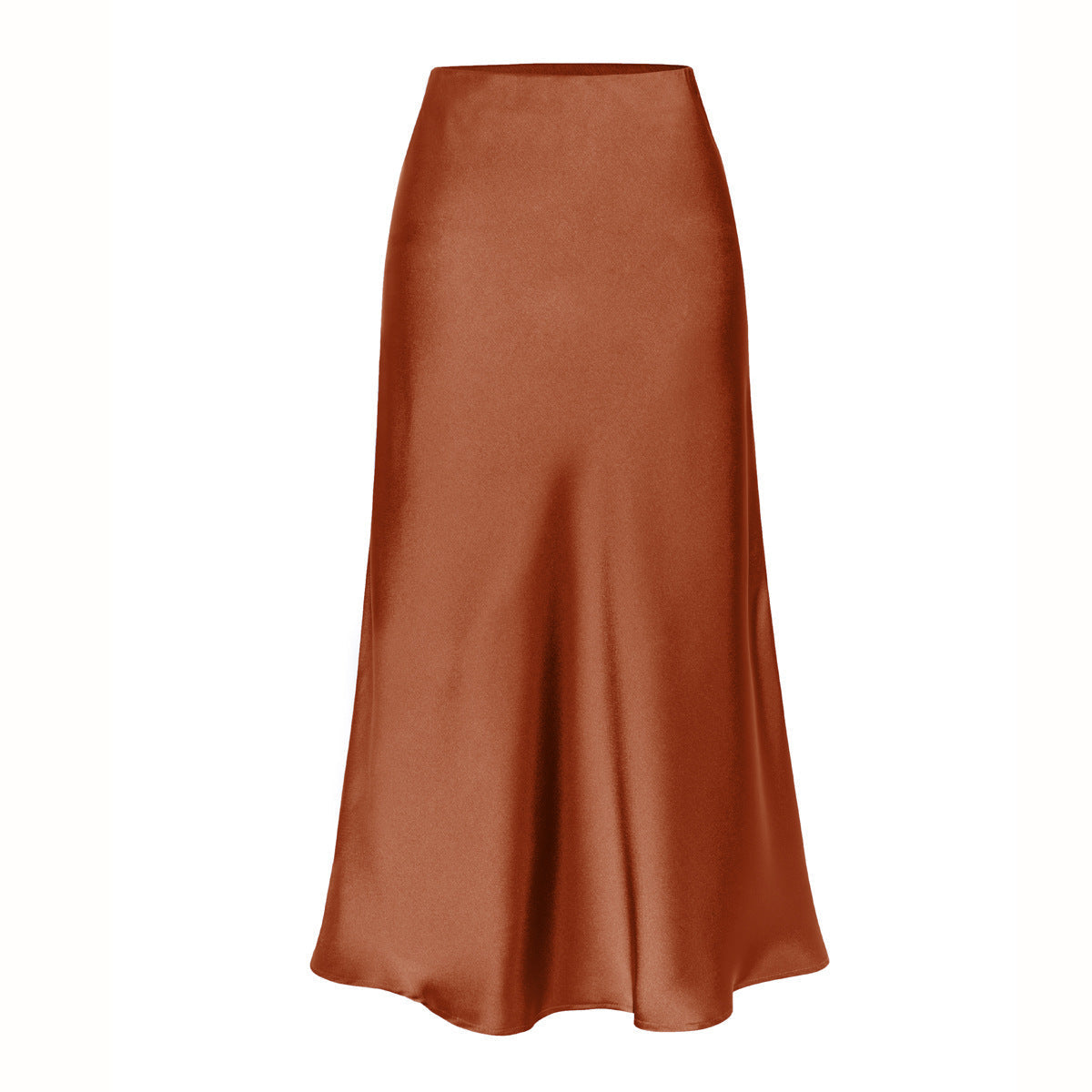 Side slit midi skirt in brown