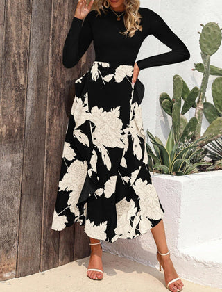Floral sleeveless midi dress front view