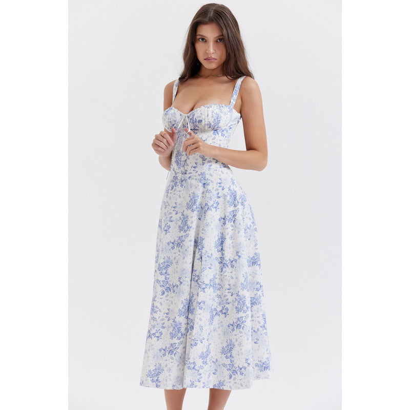 Square neck midi dress in a second colourway