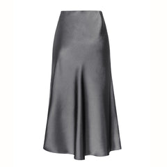 Side slit midi skirt in grey