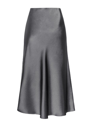 Side slit midi skirt in grey