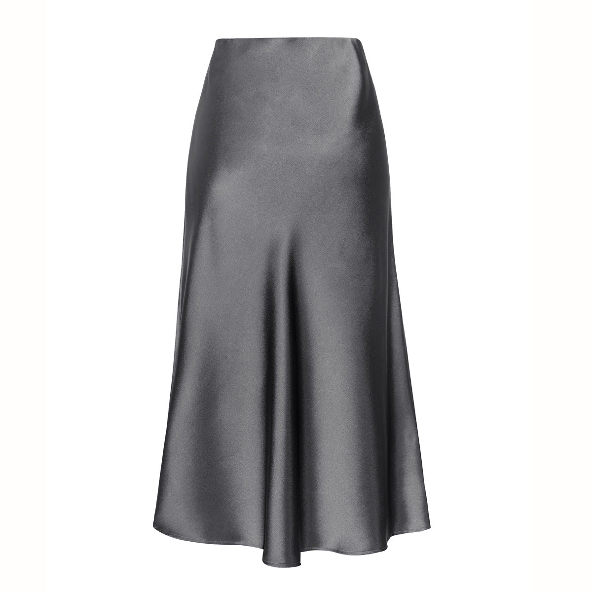 Side slit midi skirt in grey