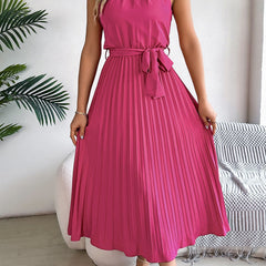 Pleated midi dress in another colourway