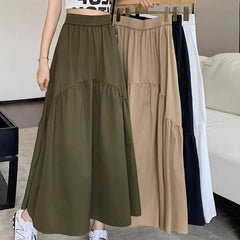 Marjolaine long skirt showing the soft drape