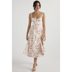 Square neck midi dress in a third colourway