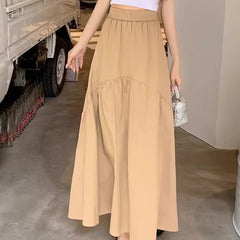 Marjolaine long skirt stretch waistband detail