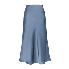 Side slit midi skirt in blue
