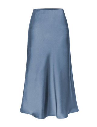 Side slit midi skirt in blue