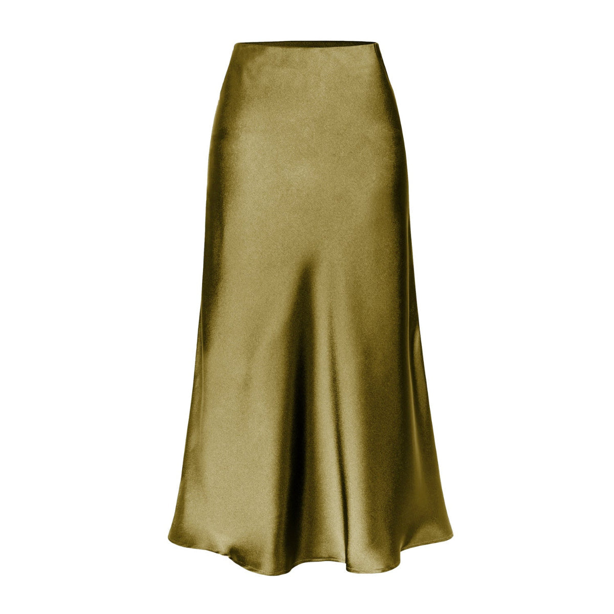 Side slit midi skirt in olive green