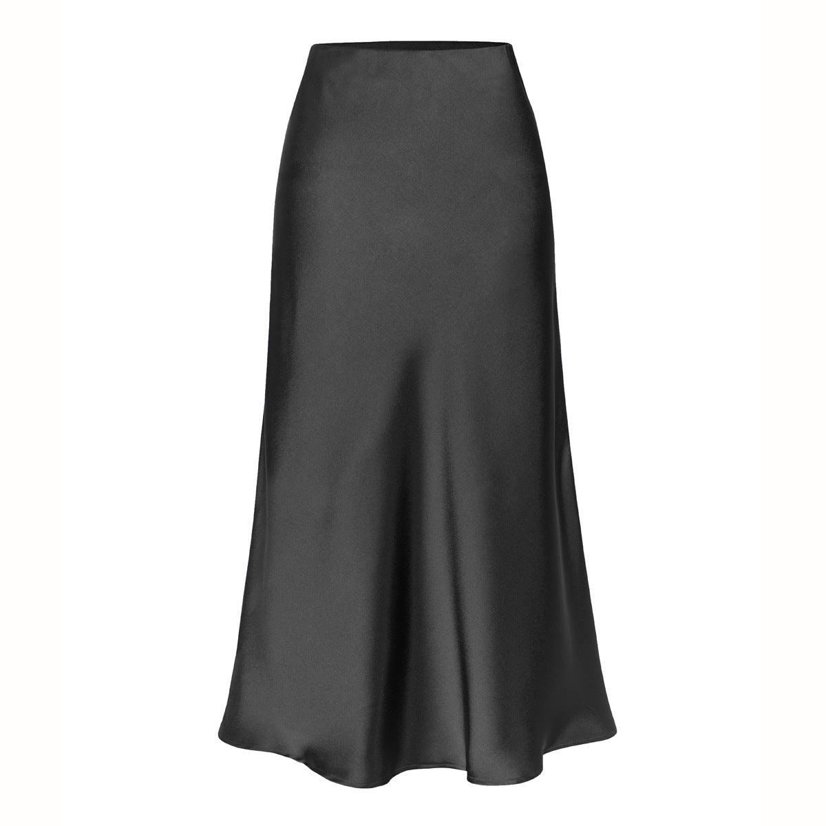 Side slit midi skirt in black