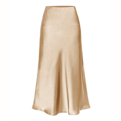 Side slit midi skirt in khaki