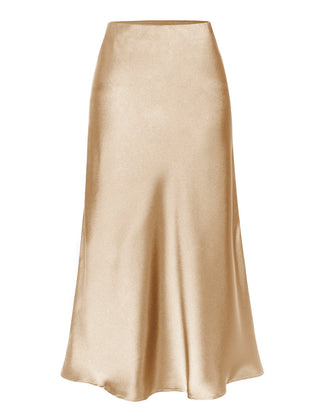 Side slit midi skirt in khaki