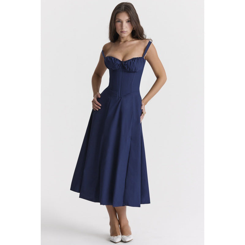 Square neck dress in a light colourway
