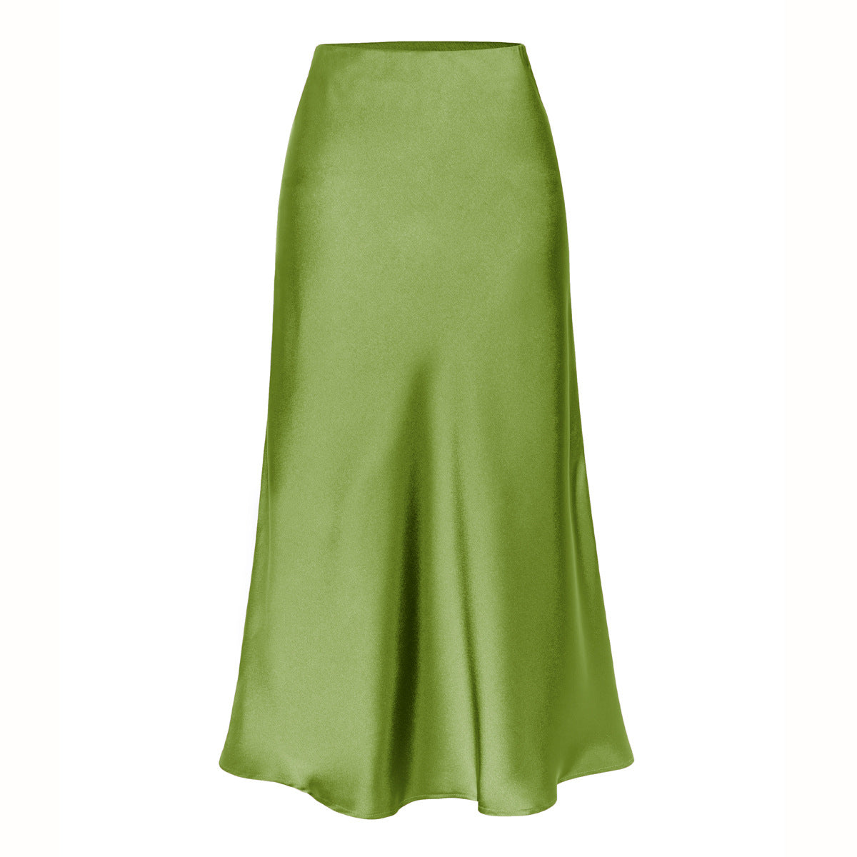 Side slit midi skirt in green