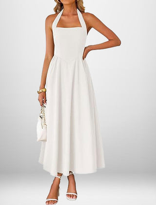 Billie dress worn full length
