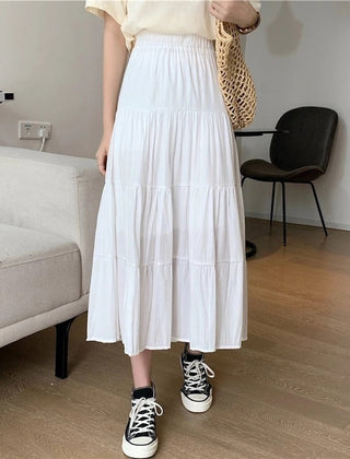 Tiered flowy A line skirt front view