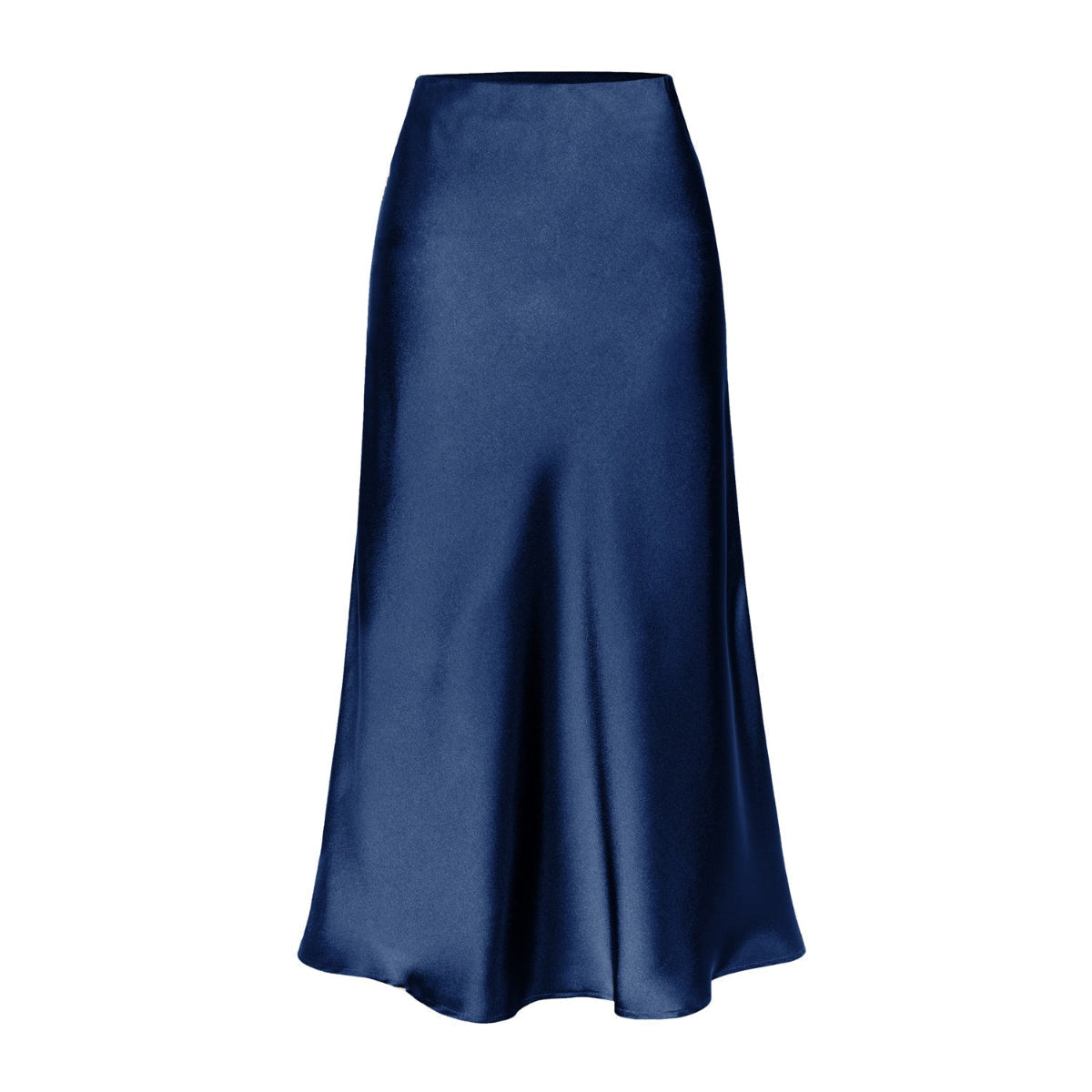 Side slit midi skirt in navy blue