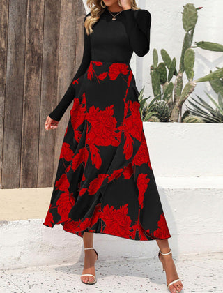 Ruffle and floral print detail