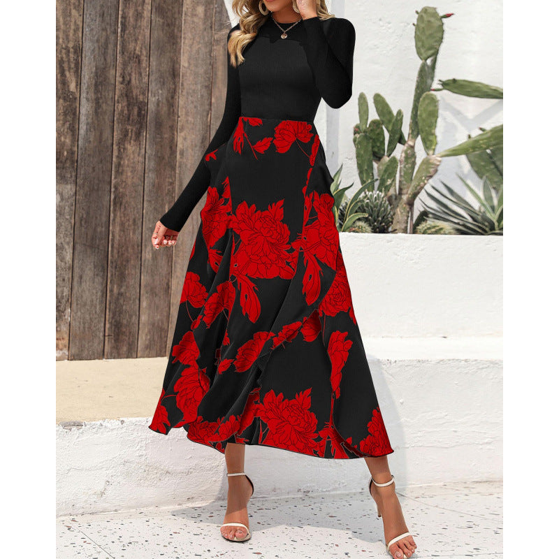Ruffle and floral print detail
