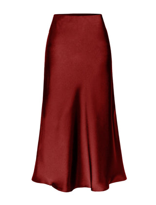 Side slit midi skirt in claret