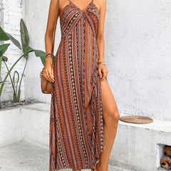 Maja boho dress striped colourway