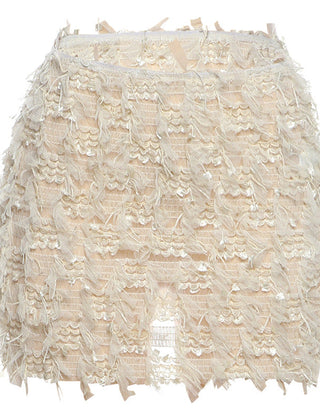 Fringe mini skirt in a further colour option