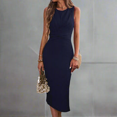 Oriana sleeveless midi dress front view