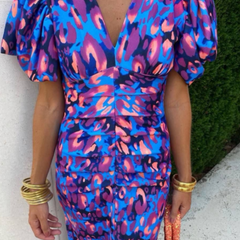 Ursula Vivid Pleated Midi Dress