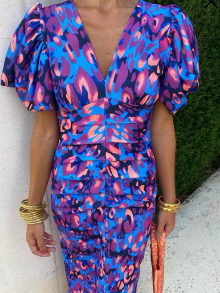 Ursula Vivid Pleated Midi Dress