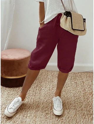 Aleah linen cotton trousers in a neutral colourway