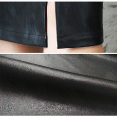 Full length view of the black pencil skirt