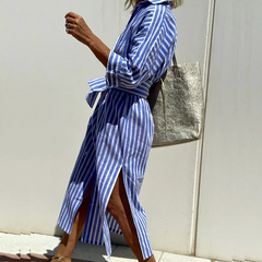 Striped shirt dress in another colourway