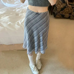 Plaid midi skirt in an alternate colourway
