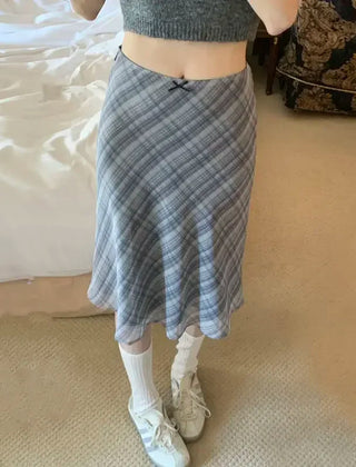 Plaid midi skirt in an alternate colourway