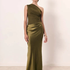 Sophia Satin Maxi Dress with a Guilt