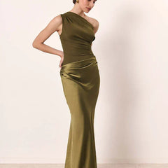 Sophia Satin Maxi Dress with a Guilt