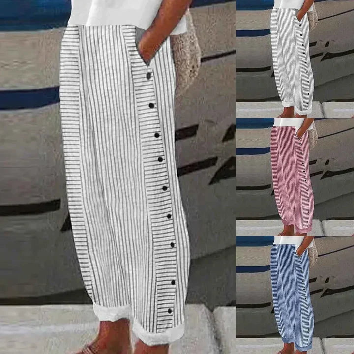 Inaya striped trousers styled outfit
