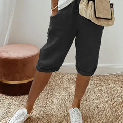 Aleah linen cotton trousers in a light colourway