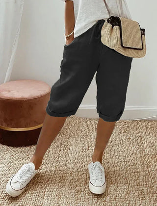 Aleah linen cotton trousers in a light colourway