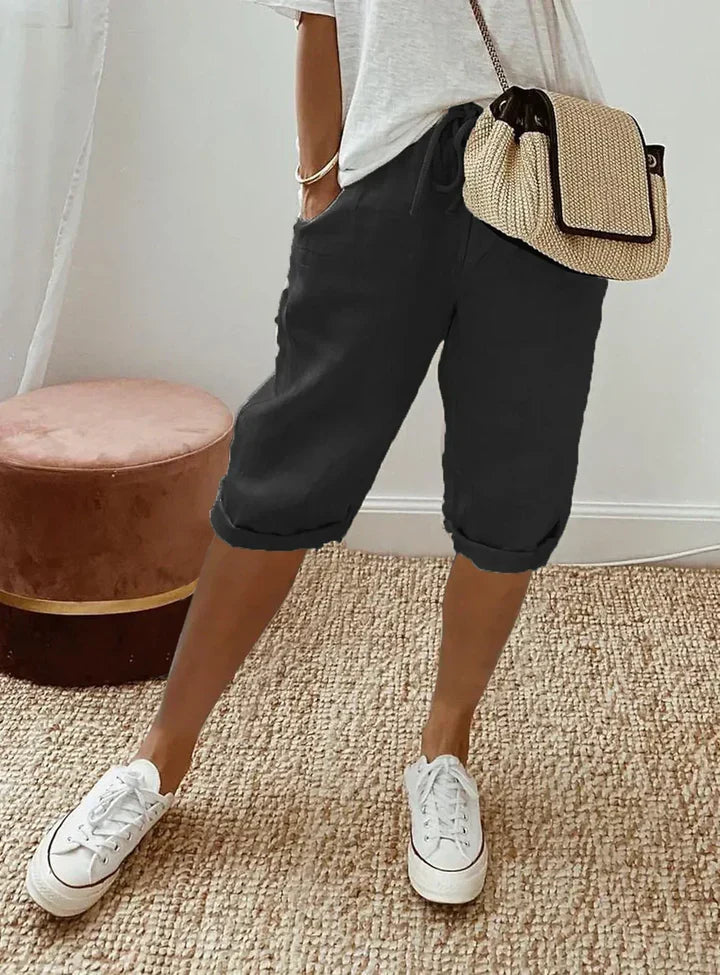 Aleah linen cotton trousers in a light colourway