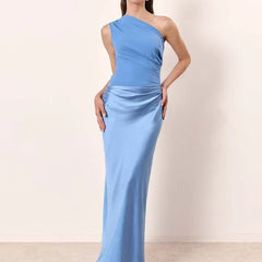 Sophia Satin Maxi Dress with a Guilt