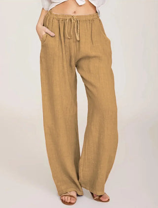 Rowyn cotton linen pants front view