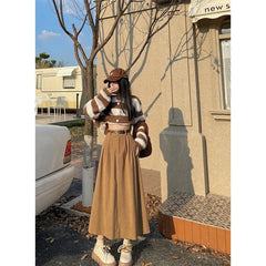 Corduroy midi skirt in an alternate colour