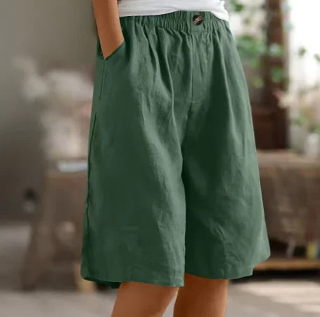 Miller shorts worn with a relaxed summer top