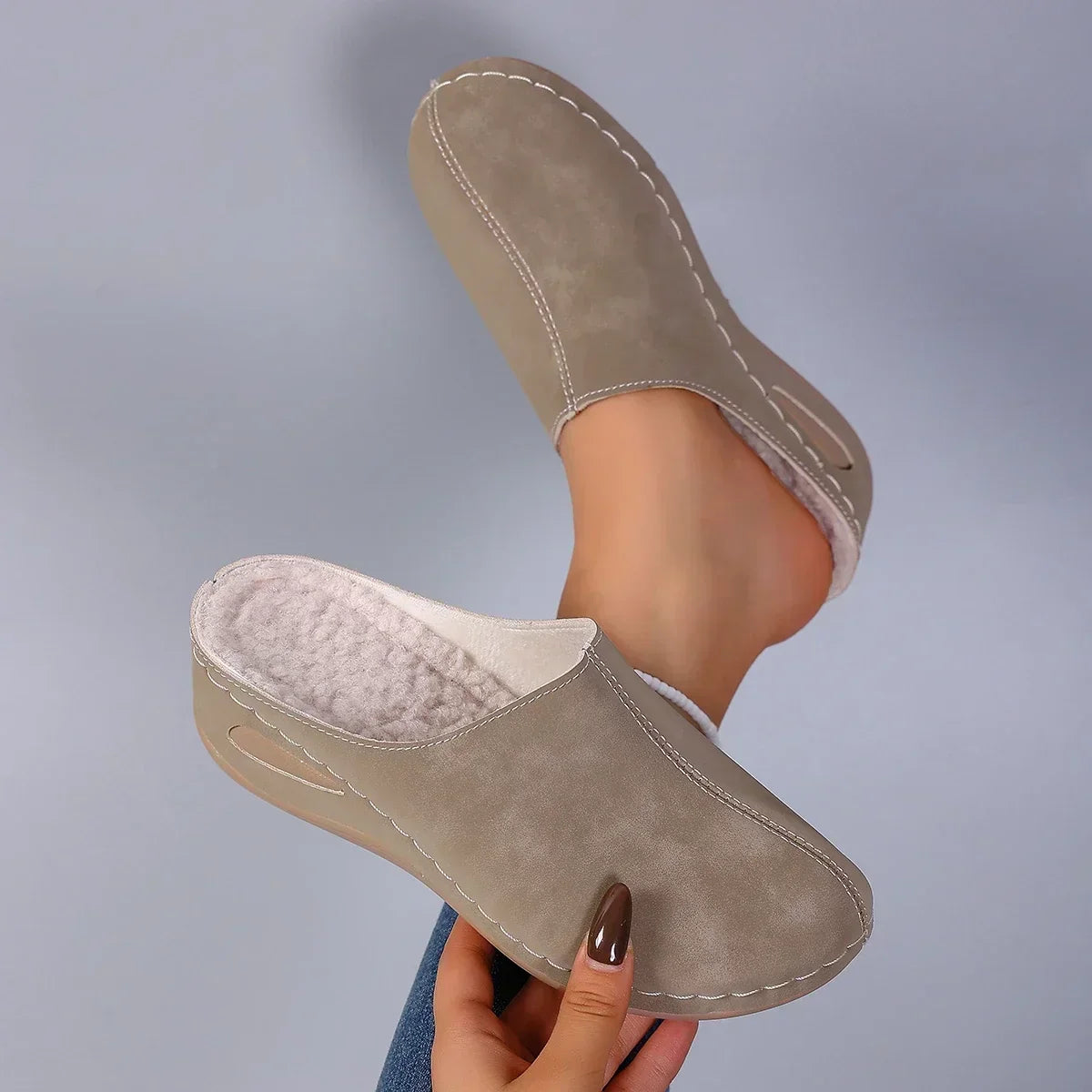 Freya Warm Orthopedic Slippers, worn