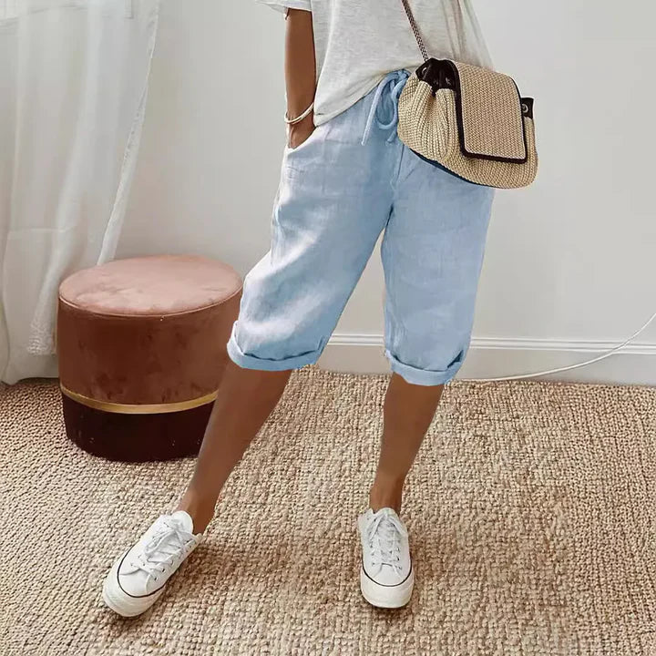 Aleah linen cotton trousers, additional product view