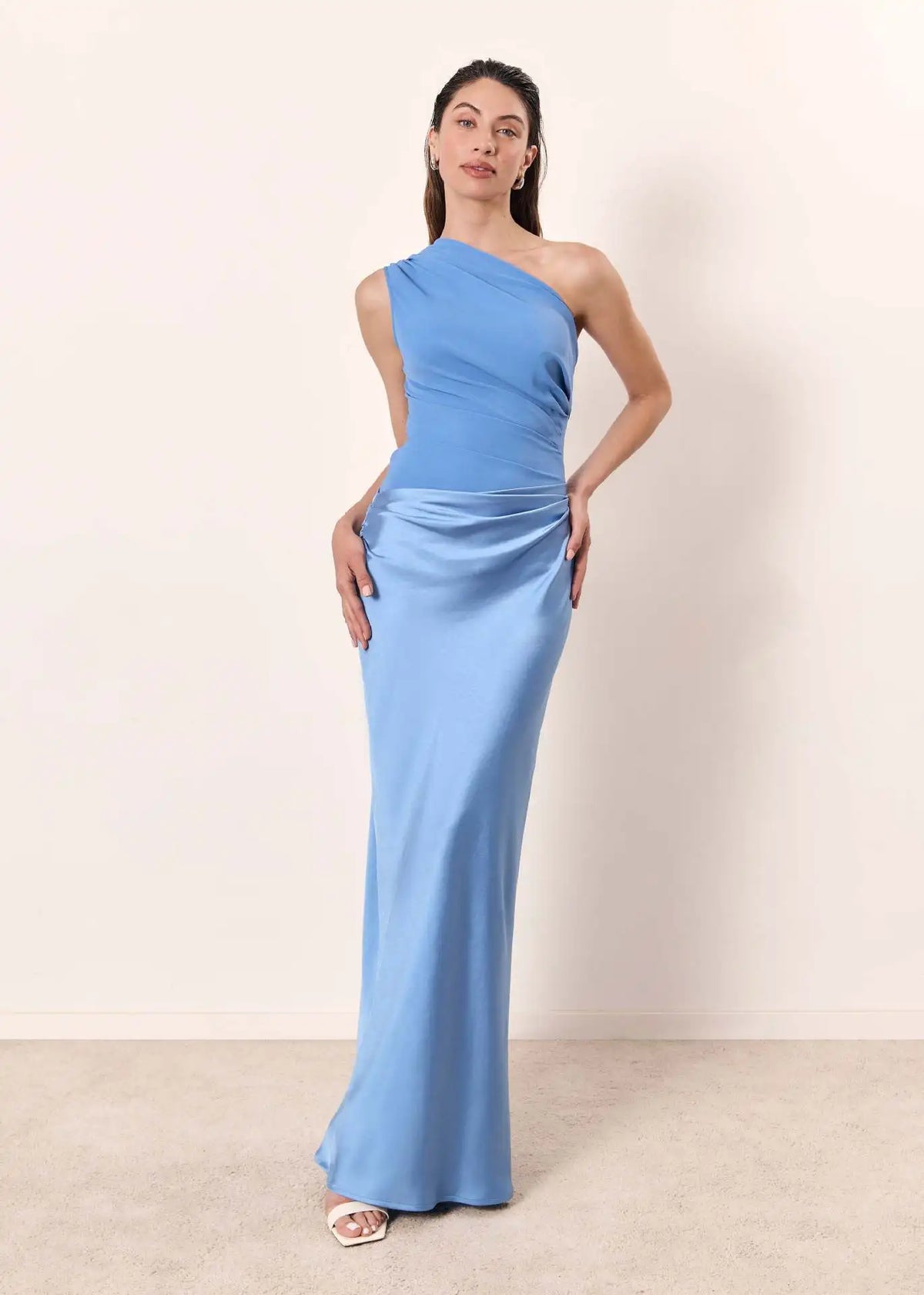 Sophia Satin Maxi Dress with a Guilt