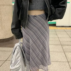 Close view of the plaid fabric