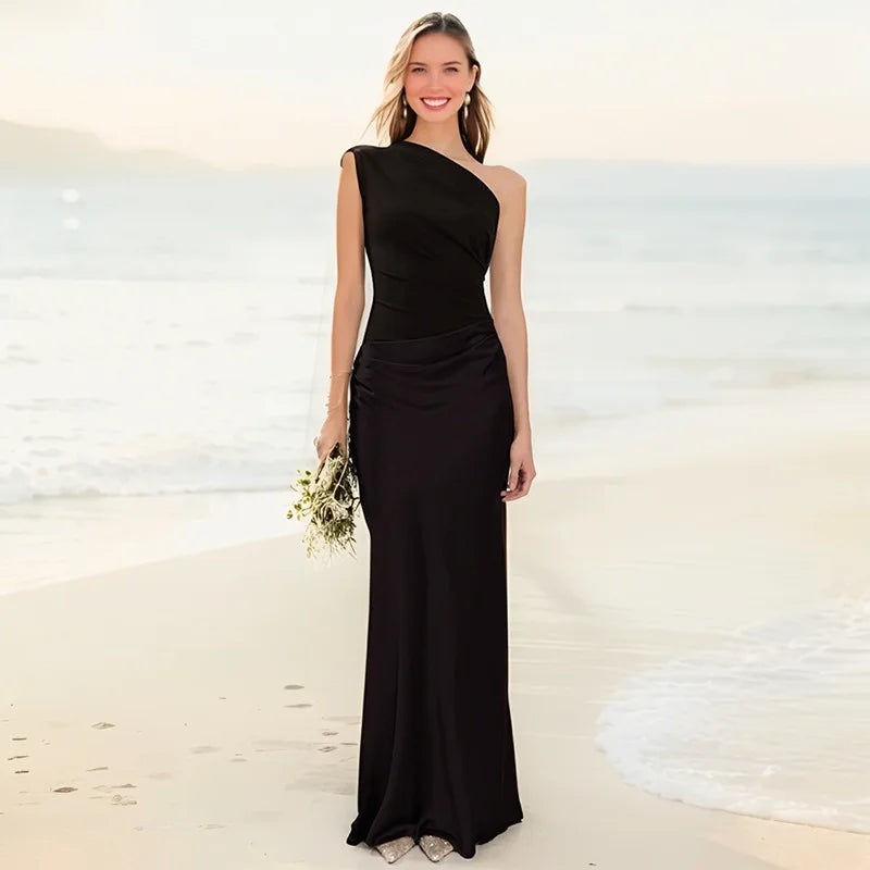 Sophia Satin Maxi Dress with a Guilt